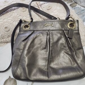 Coach Shimmering Silver Shoulder Bag